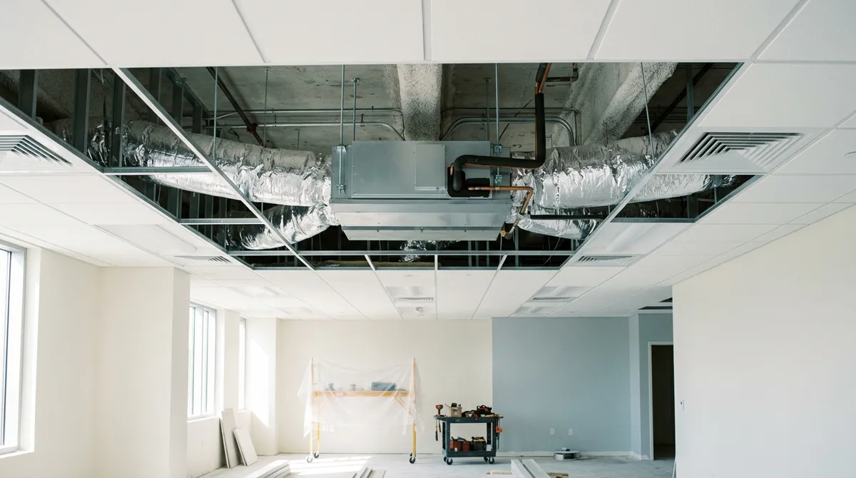 Climatisation gainable dans un faux plafond